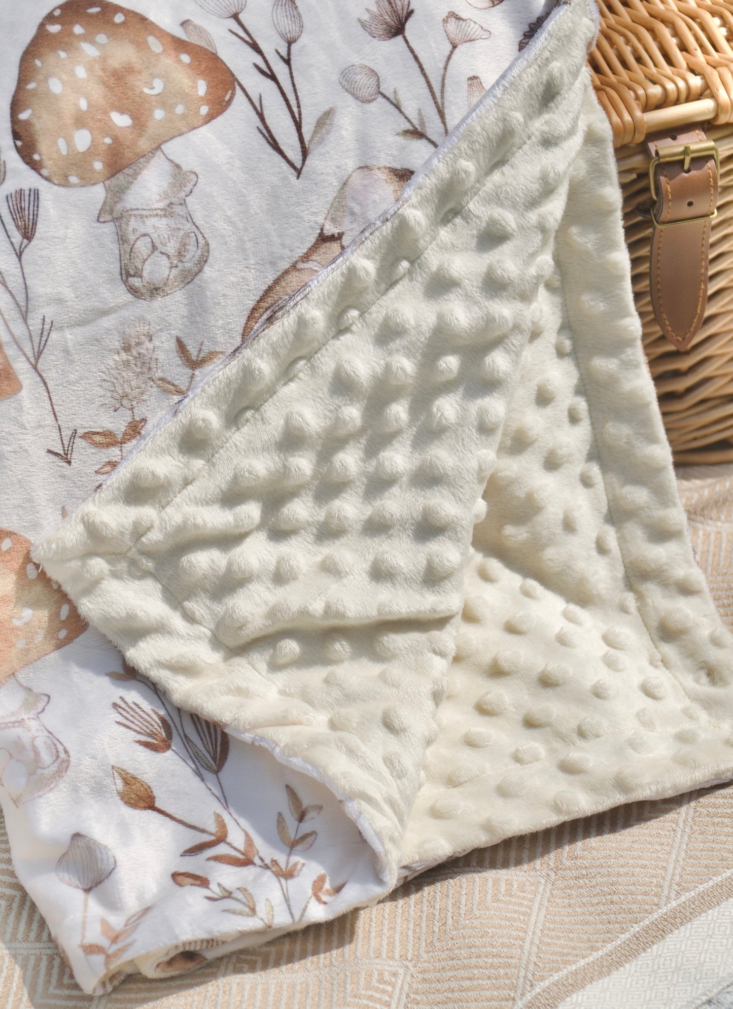 Sepia Shrooms - Snuggle Sized Blanket