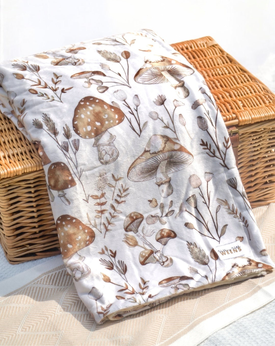 Sepia Shrooms - Snuggle Sized Blanket