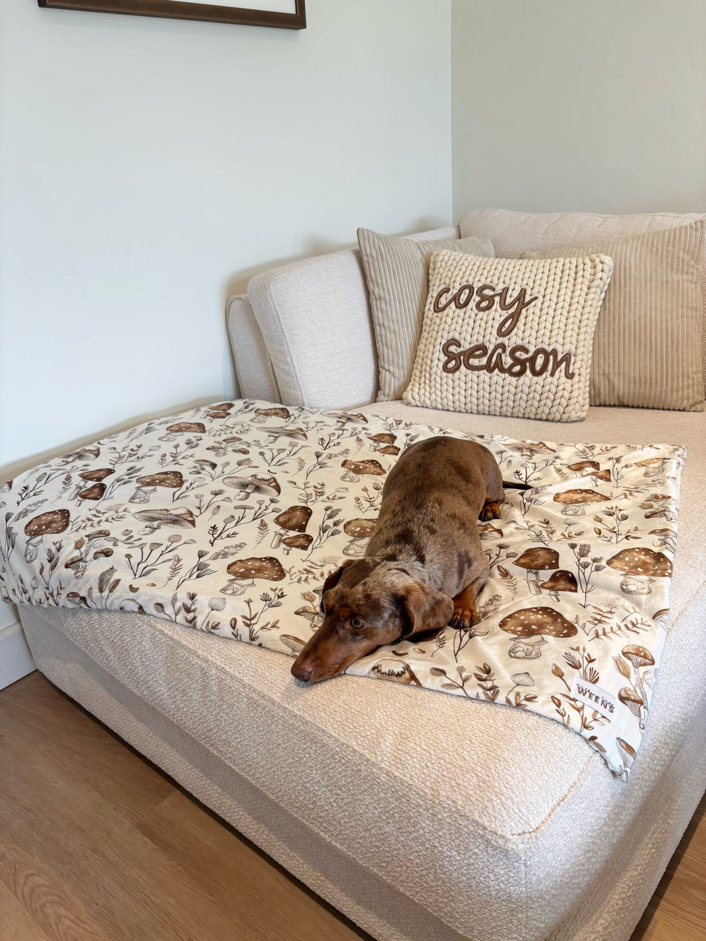 Sepia Shrooms - Snuggle Sized Blanket