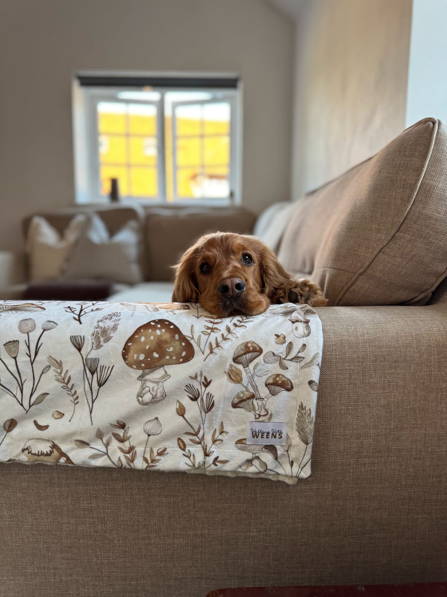 Sepia Shrooms - Snuggle Sized Blanket
