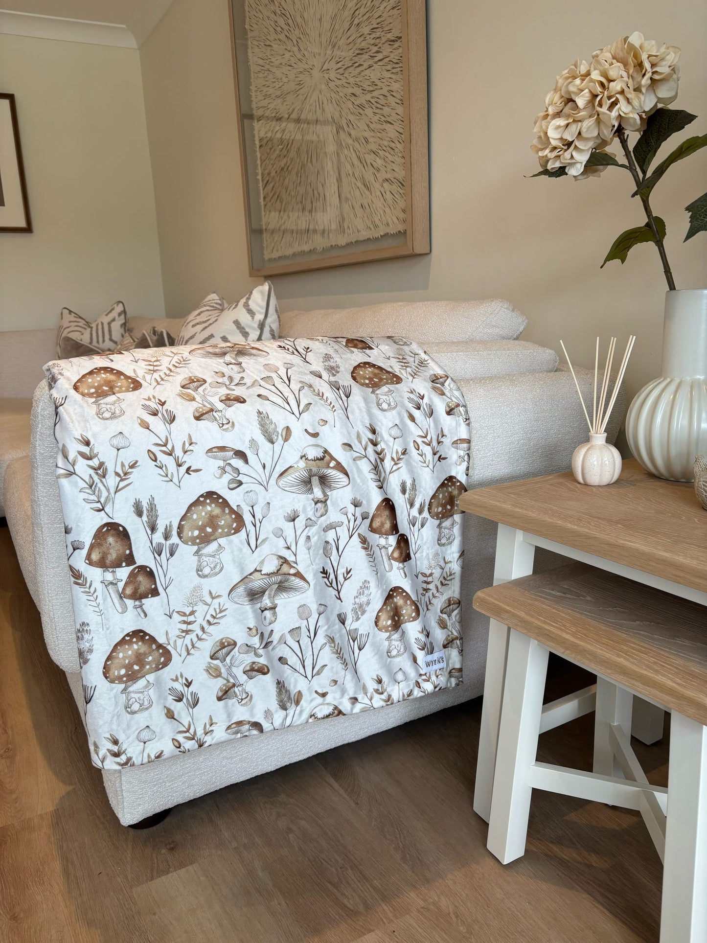 Sepia Shrooms - Snuggle Sized Blanket