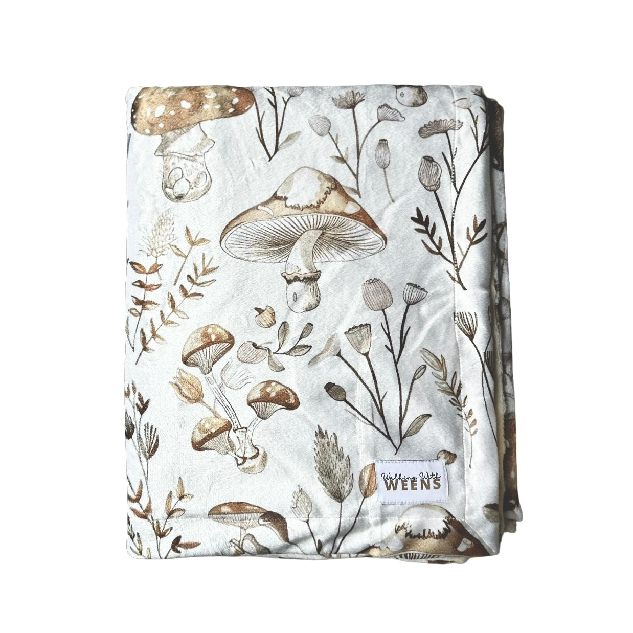 Sepia Shrooms - Snuggle Sized Blanket
