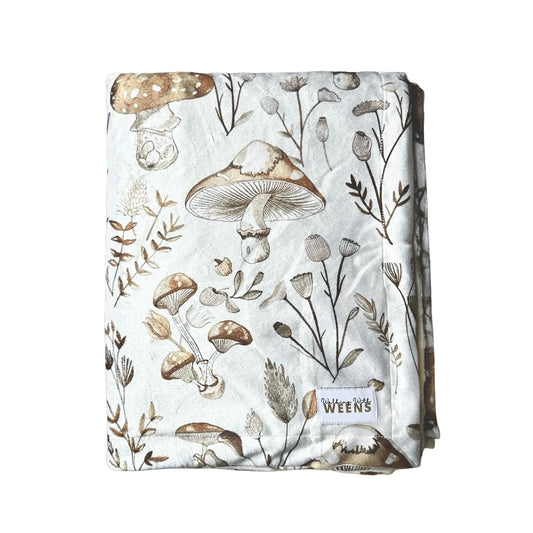Sepia Shrooms - Snuggle Sized Blanket